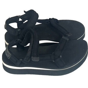 Teva Sandals Womens 10 Flatform Universal Black Strappy Hiking Outdoor Water H&L